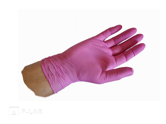 Rukavice vyšetřovací nitrilové VulkanPink_ruka.jpg