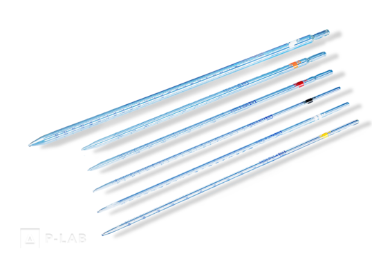 Pipeta dělená třídy B, úplný výtok, COLOR CODE 51 Graduated pipettes-blue printing_edit.png